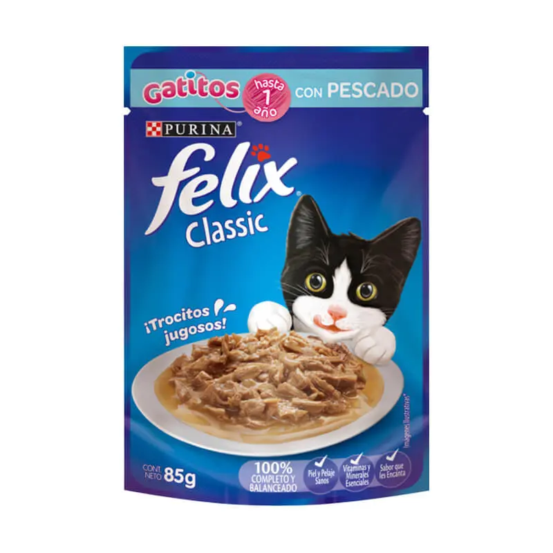 PURINA FELIX SACHET GATITOS PESCADO 85g.