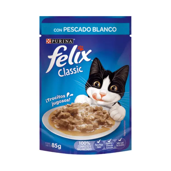 PURINA FELIX SACHET PESCADO BLANCO 85g.