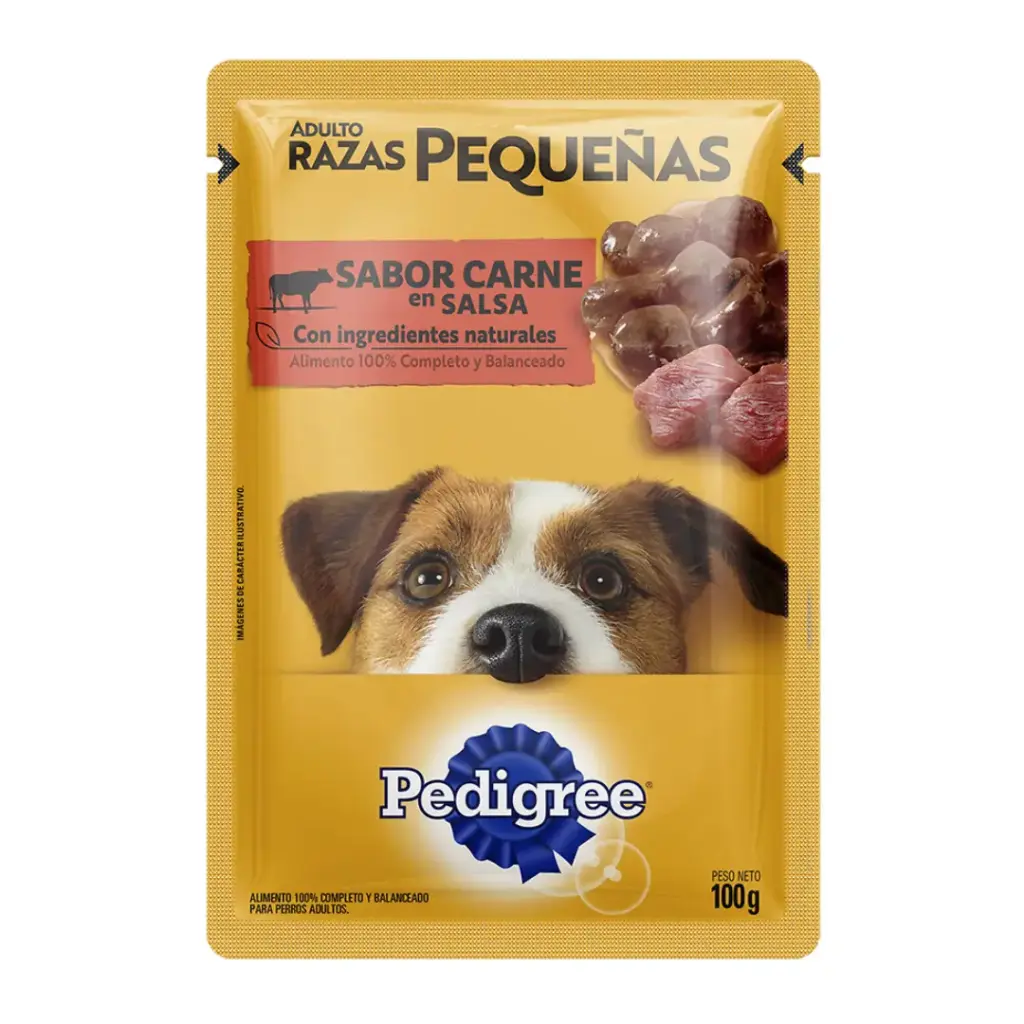 PEDIGREE SACHET CARNE R/PEQUEÑAS 100g.